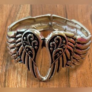 Ladies Stretch Band Angle Wings Bracelet